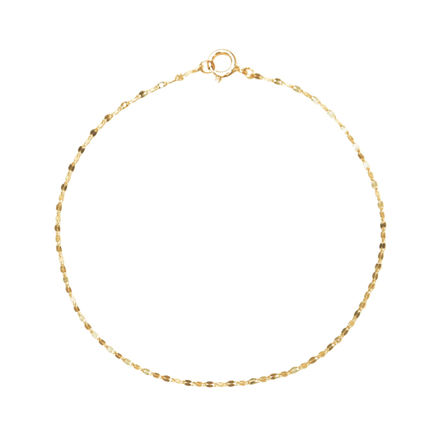 Gold chain necklace on a white background