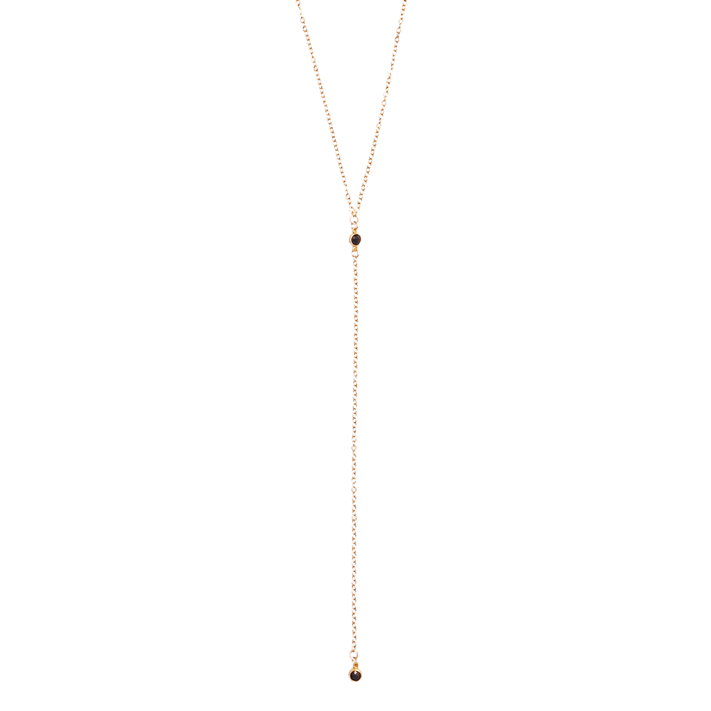 Delicate necklace with small beads on a white background