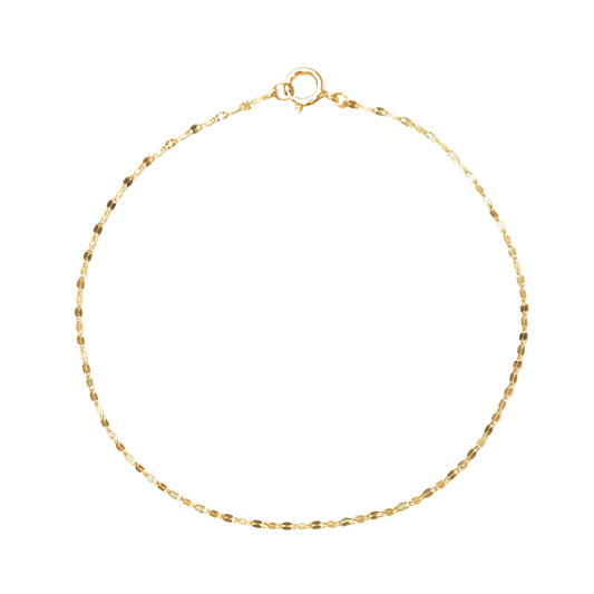 Gold chain necklace on a white background