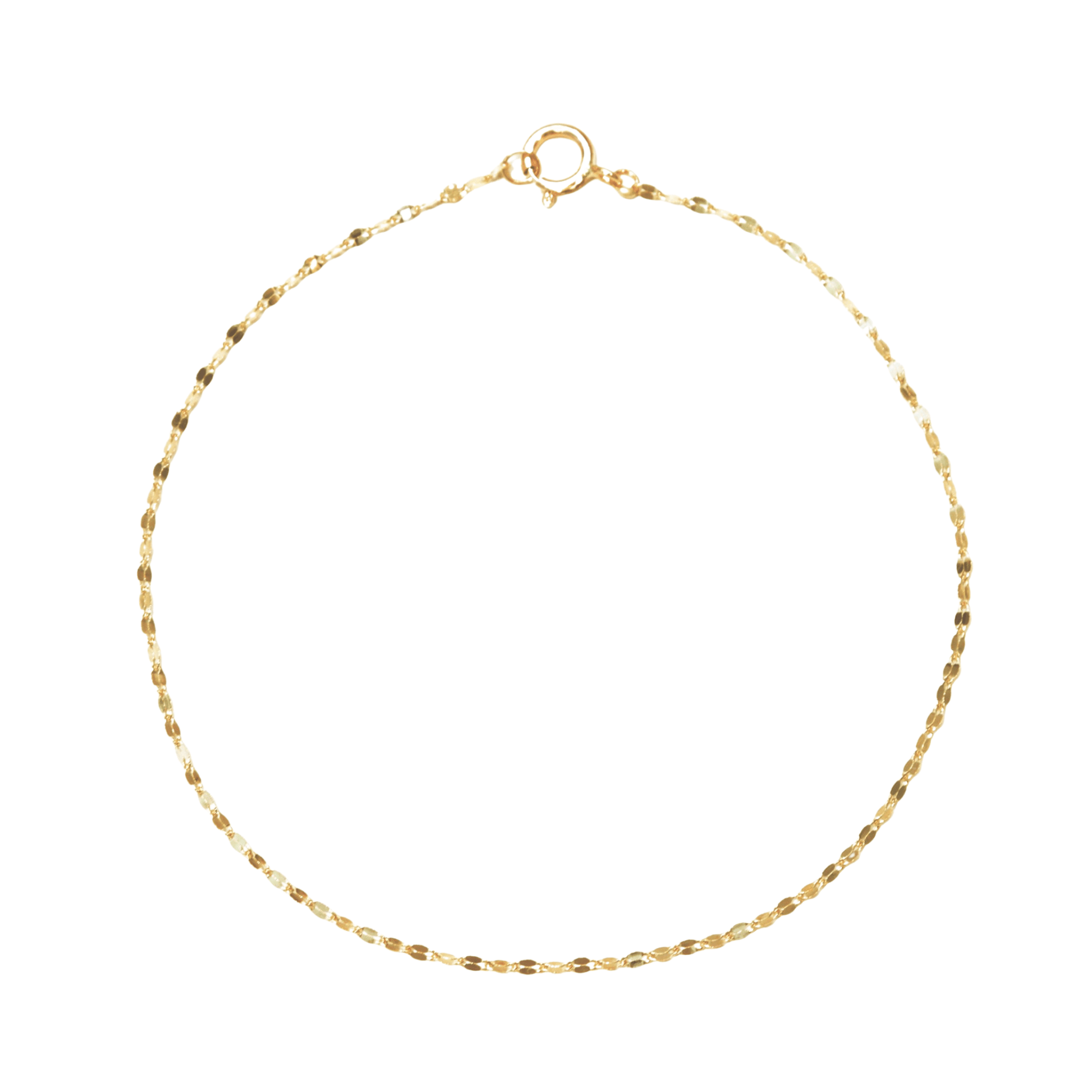 Gold chain necklace on a white background